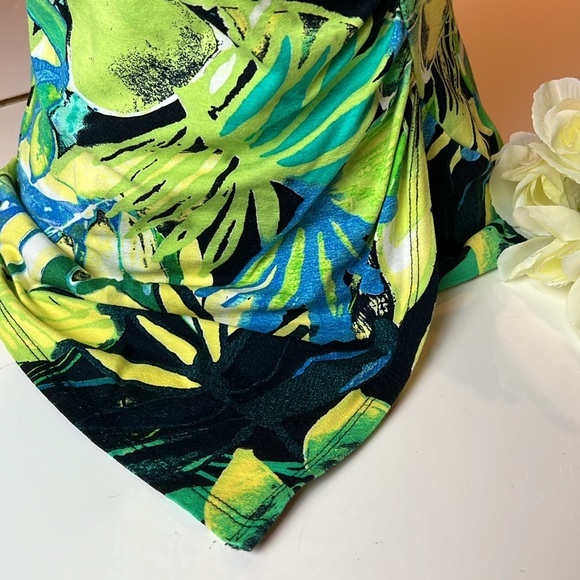 🌴CACHE FLORAL TROPICAL V NECK RUCHED SIDE TOP SIZE SMALL🌺🌴 - Picture 9 of 13